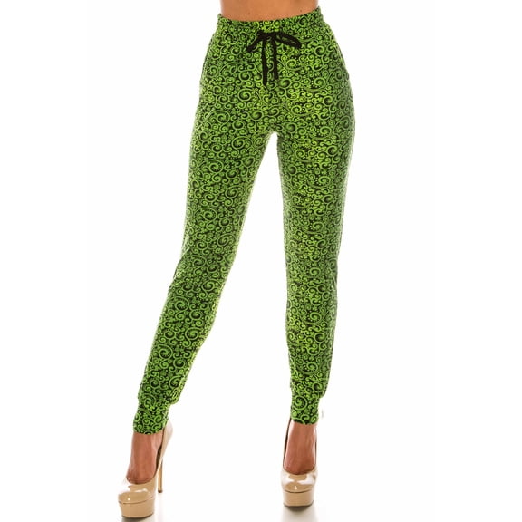 World of Leggings Buttery Soft Green Irish Vine Joggers - Medium