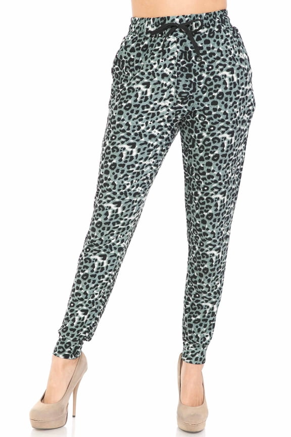 Buttery Soft Snow Leopard Joggers - Large