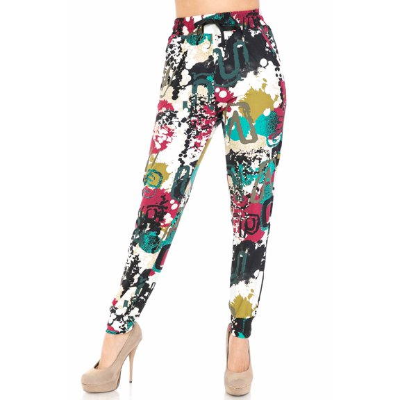 World of Leggings Buttery Soft Summer Picasso Joggers - Large