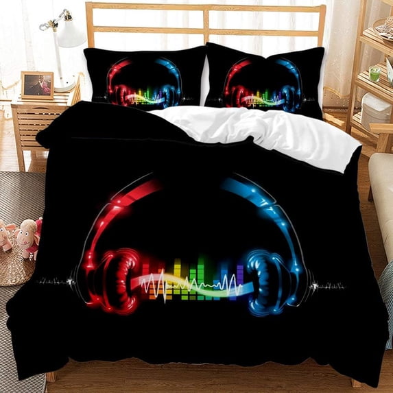 World of Music Duvet Cover Set,Bedding Set for Kids and Adult, Home Decor, Queen Size