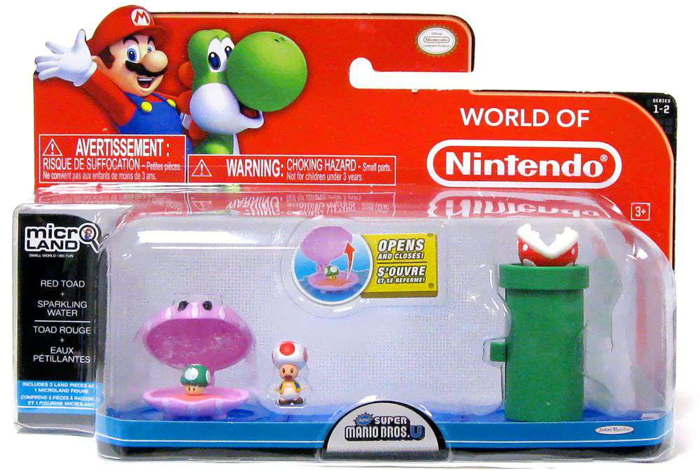 World of Nintendo Micro Land Playset Red Toad & Sparkling Water