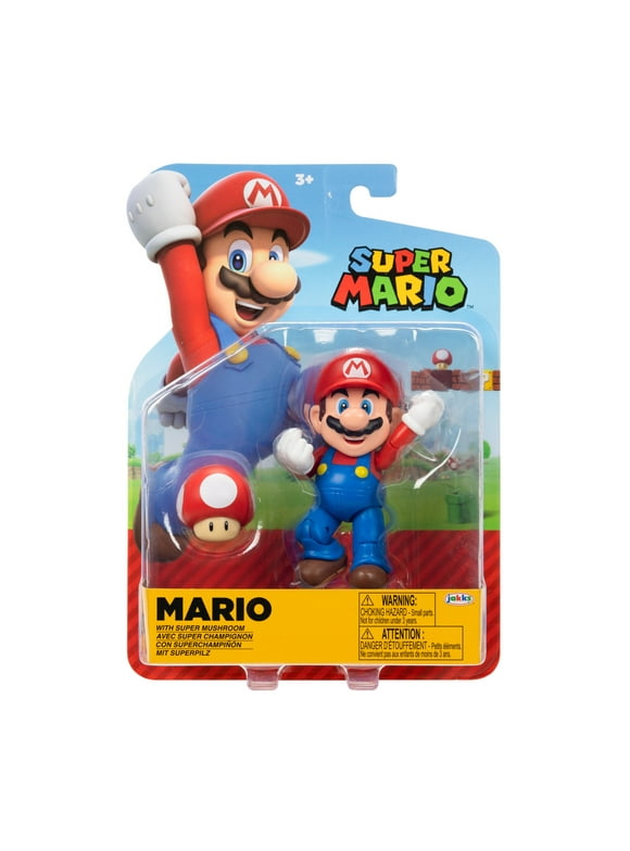 Super Mario 4" Figure - Mario w/Red Power Up