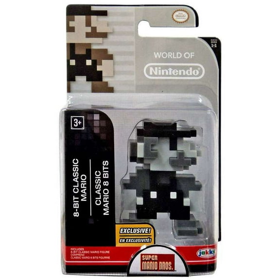 World of Nintendo Super Mario 8 Bit Classic Mario Mini Figure [Black & White]