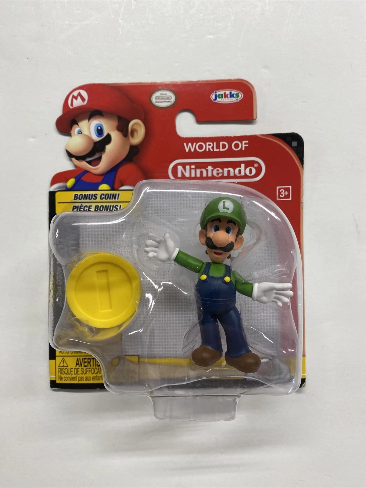 JAKKS PACIFIC World of Nintendo Super Mario Bros. Luigi Figure w/ Coin