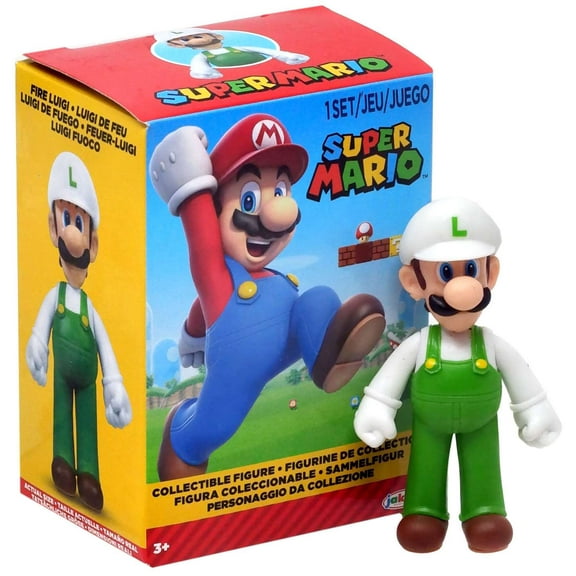 World of Nintendo Super Mario Fire Luigi Collectible Mini Figure