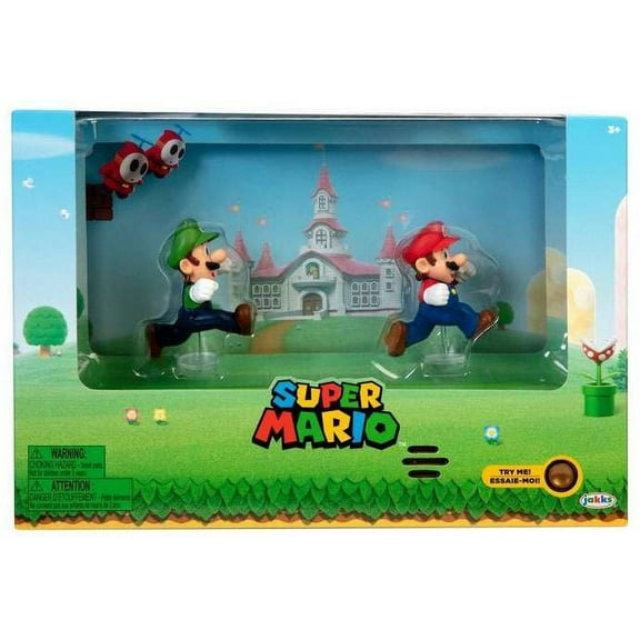 World of Nintendo Super Mario Mario & Luigi with Interactive Background