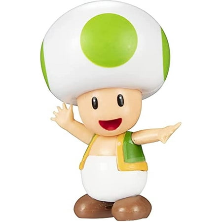 Jakks Pacific World of Nintendo Super Mario 2.5" Inches Green Toad Action Mini Figure