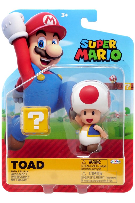 Red Toad with Question Block Super Mario Action Figure
