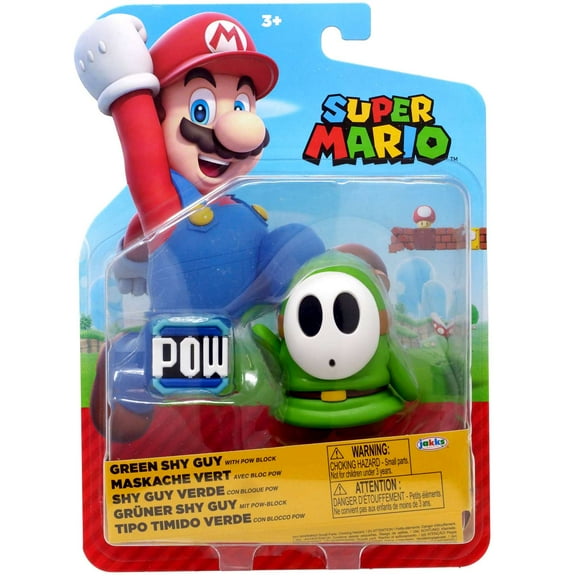 World of Nintendo Wave 40 Green Shy Guy Action Figure (with POW Block)