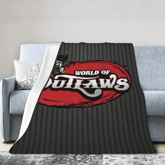 World- of Outlaws- Sprint Cars Fleece Blanket, Very Soft Microfiber Flannel Blanket for Couch Warm and Cozy for All Seasons