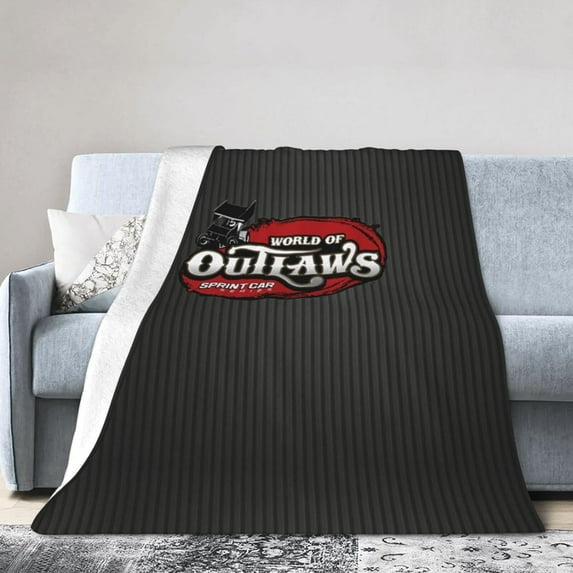 World- of Outlaws- Sprint Cars Fleece Blanket, Very Soft Microfiber Flannel Blanket for Couch Warm and Cozy for All Seasons