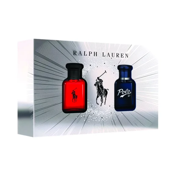World of Polo by Ralph Lauren 2 PC Travel Set: 15 ml Red Polo Eau de Toilette + 15 ml Polo 67 Eau de Toilette