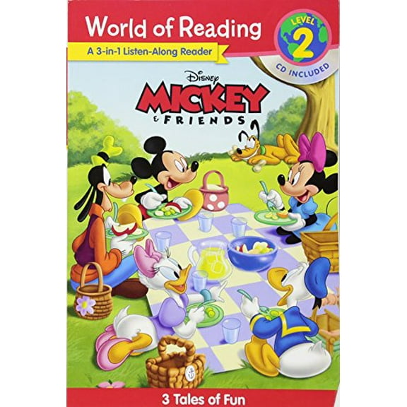 Pre-Owned World of Reading Mickey and Friends 3-In-1 Listen-Along Reader (World of Reading Level 2): 3 Fun Tales with CD! [With Audio CD] (Paperback) 1484790340 9781484790342