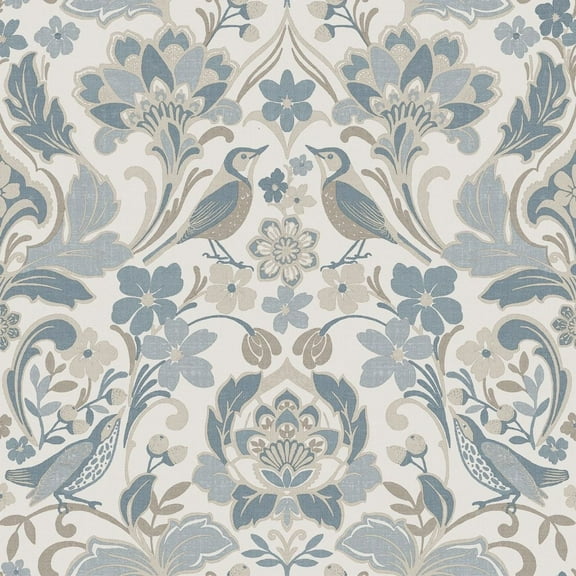 World of Wallpaper Folk Floral Textured Wallpaper