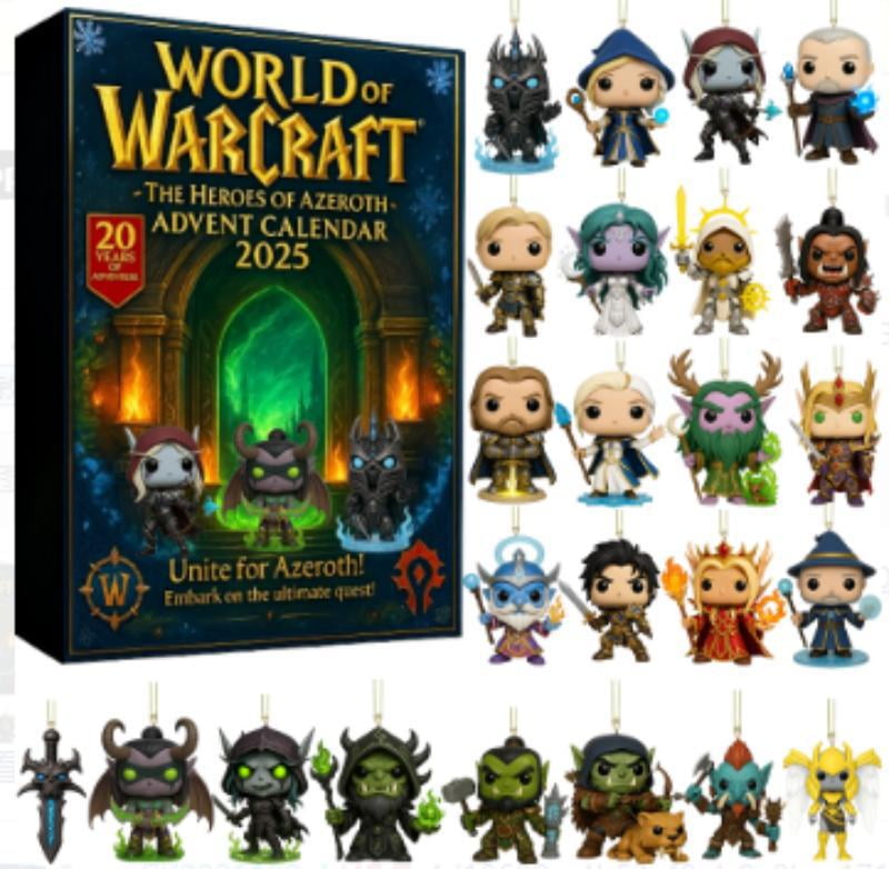 World of Warcraft Christmas Advent Calendar 2025 Christmas Countdown Calendars,24 Days of Xmas Surprises,with 24 Collectible for Kids Adult Teens