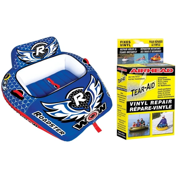 World of Watersports Roadster 2p Towable with Tear-Aid Vinyl Repair Kit