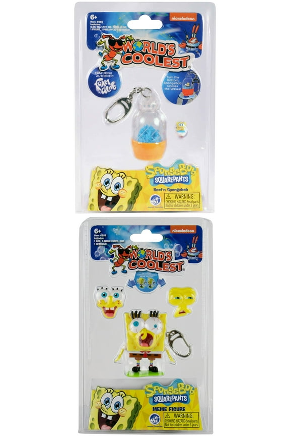 Worlds Coolest SpongeBob SquarePants (Bundle of 2 Keychains)