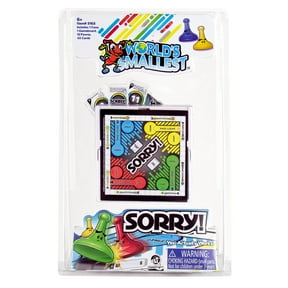 Worlds Smallest SORRY! Mini Travel Board Game Compact Portable Classic Family Game for Ages 6+