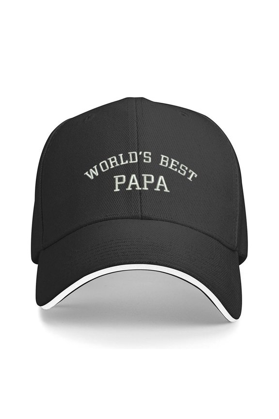 World's BEST PAPA Print Baseball Cap Adjustable Strap for Running Workouts and Outdoor Activities All Seasons,Made In USA,Adult One Size Fits All