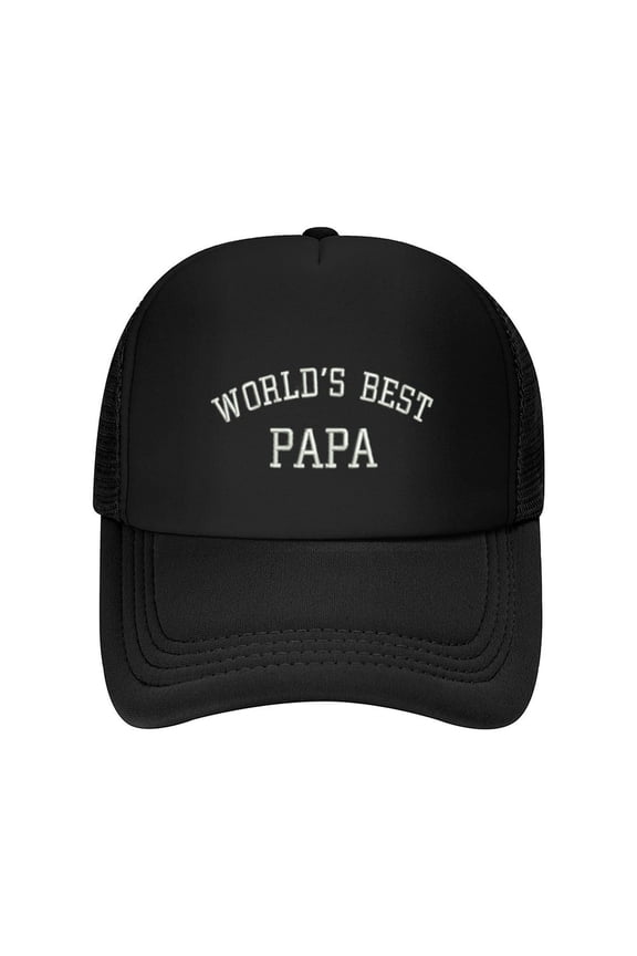 World's BEST PAPA Print Summer Mesh Baseball Cap for Men,Made In USA,Adjustable Breathable Caps Women Men's Hat Casual Trucker Hat