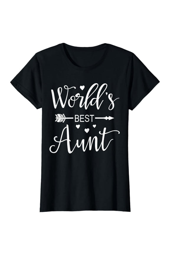 World's Best Aunt Graphic Tee Crewneck Cotton Blend Shirt Sizes S-4XL