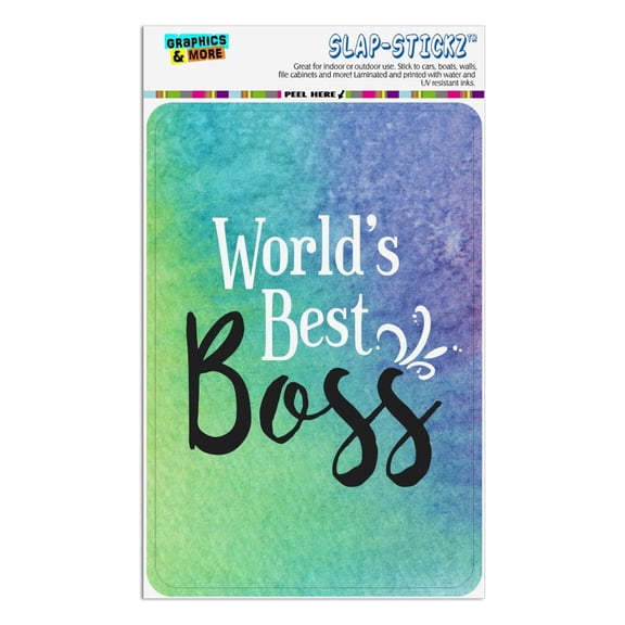 World's Best Boss Home Business Office Sign - Window Sticker - 4" x 6" (10.2cm x 15.2cm)