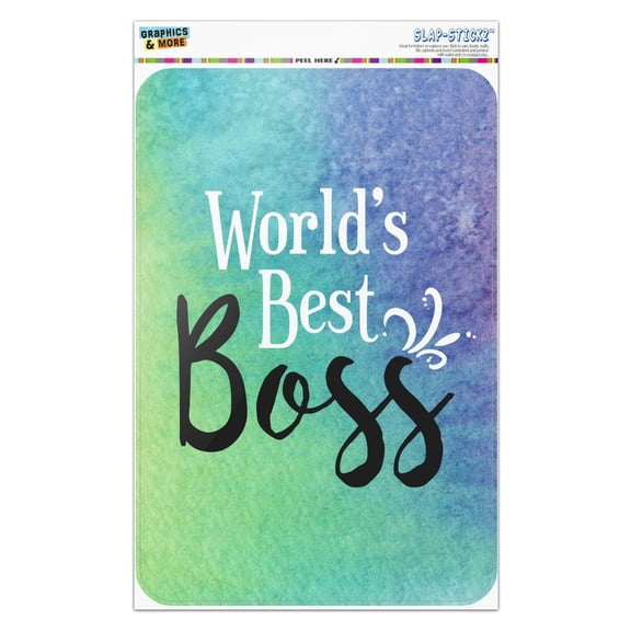 World's Best Boss Home Business Office Sign - Window Sticker - 8" x 12" (20.3cm x 30.5cm)