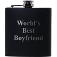 thumbnail image 1 of World's Best Boyfriend 6oz Flask - Great Gift for Birthday,Valentines Day, Anniversary or Christmas Gift for Boyfriend, BF, 1 of 2