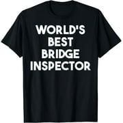 World's Best Bridge Inspector T-Shirt Black Small