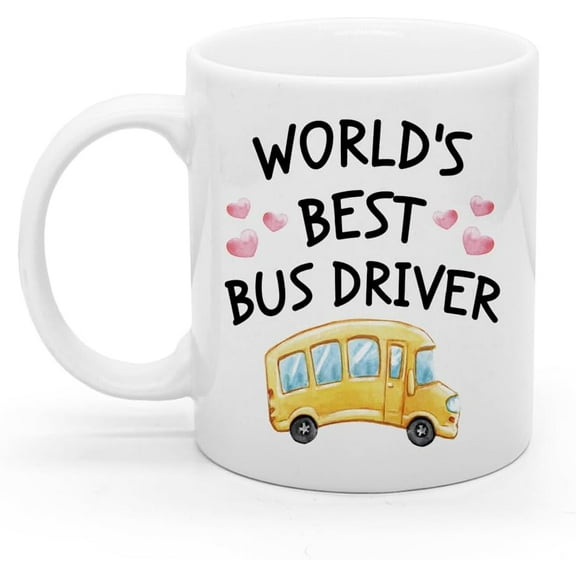 World''s Best Bus Driver Coffee Mug, Coffee Cup, Bus Driver Gifts, Back To School Giving, Bus Driver Appreciation Gifts, Bus Driver End of Year Present