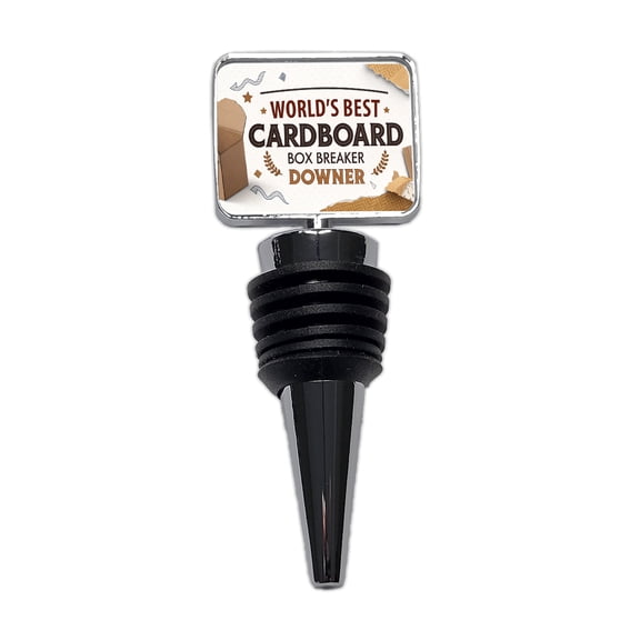 World's Best Cardboard Box Breaker Downer Funny Wine Bottle Stopper Cap Plug