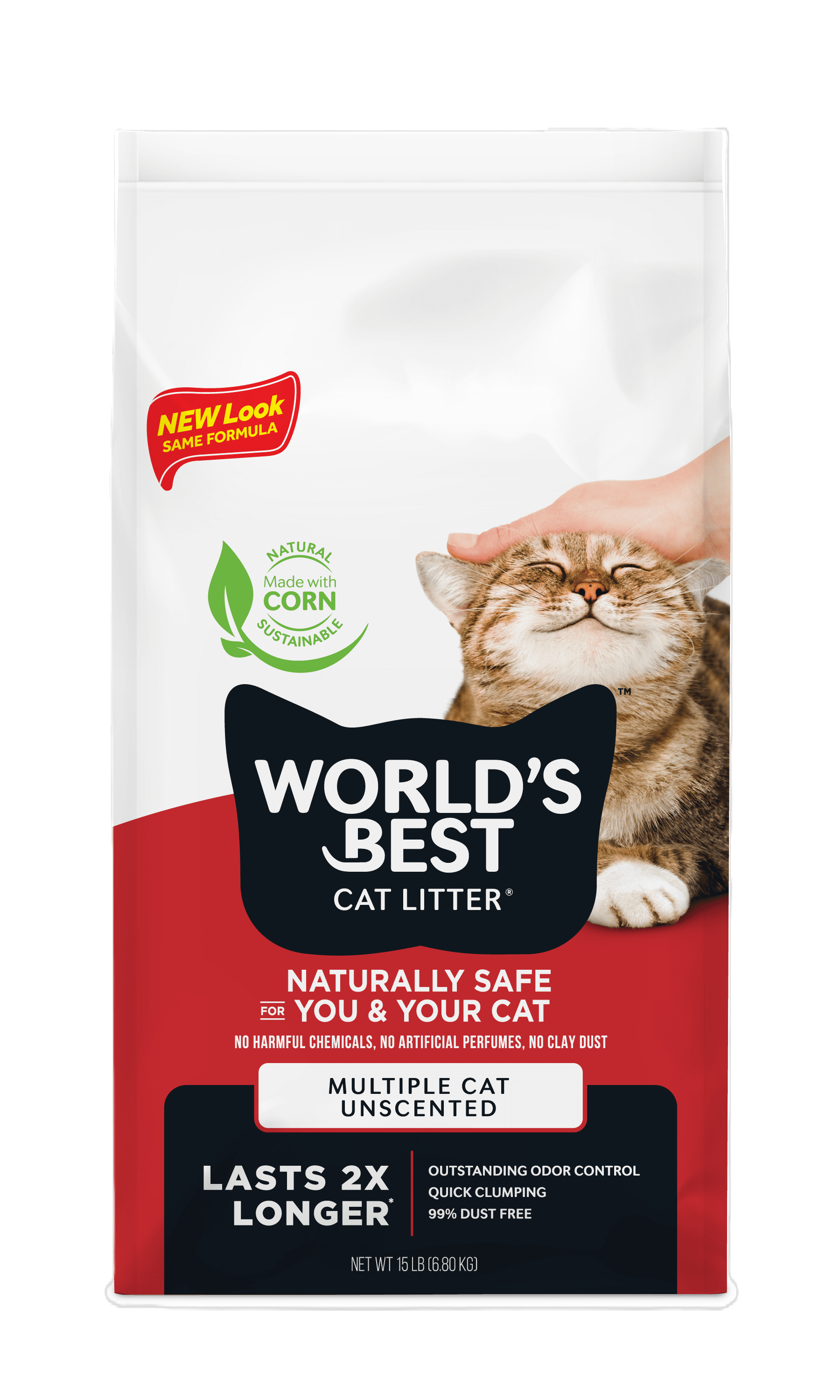 World s Best Cat Litter Multiple Cat Clumping Litter Flushable 99 Dust Free Clumping 15 lb Walmart