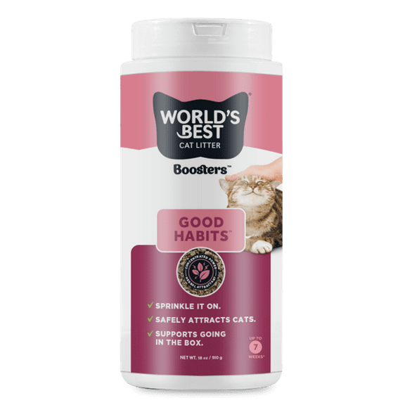 WORLD'S BEST CAT LITTER® Boosters™ Good Habits™ | Natural and Sustainable Cat Litter Additive | Attracts Your Cat to The Litter Box and Helps Avoid Accidents | Plant-Based Attractant | 18 oz Canister