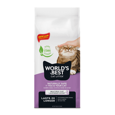 World's Best Cat Litter Lavender Scented Cat Litter | Flushable | 99% Dust Free | Clumping | 28 lb
