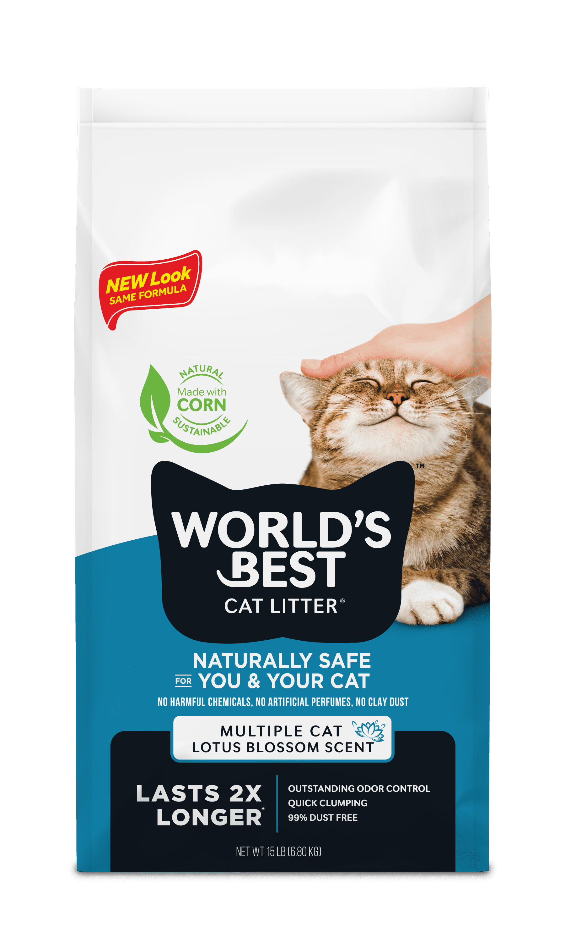 World's Best Cat Litter Floral Scented 15 lb with Long-Lasting