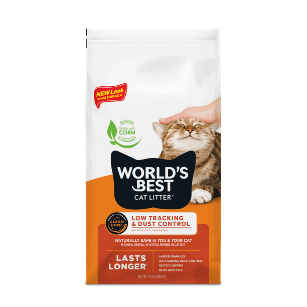 World s Best Cat Litter Low Tracking Dust Control Unscented Cat Litter Flushable 15 lb Walmart Business Supplies