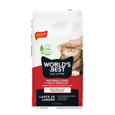 World's Best Cat Litter Multiple Cat Clumping Litter | Flushable | 99% Dust Free | Clumping | 15 lb
