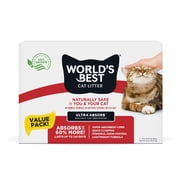 Worlds Best Cat Litter Ultra Absorb Unscented, Quick Clumping, Flushable, 32 lb Value Pack