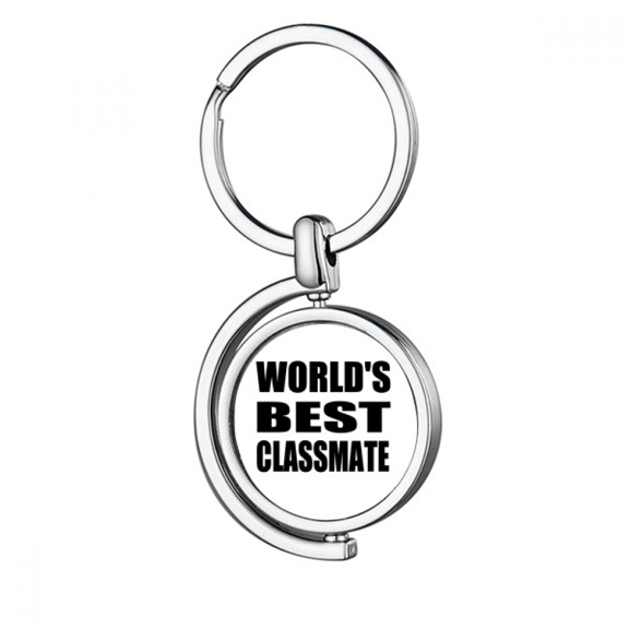 World's Best Classmate Graduation season Rotating Keychain Metal Keyring Holder