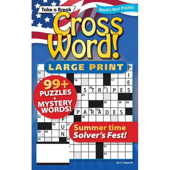 World's Best Cross Word - Large Print Vo. 5 / Issue 20: 99+ Puzzles, Mystery Words, Bonus Word Scramble, Summer Time Edition, Helpful Hints, Relax, Unwind, Unplug, Boost Brain, De-Stress Solve!