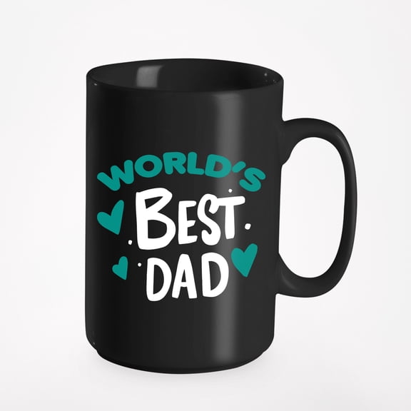 World's Best Dad, Black 15oz Ceramic Mug