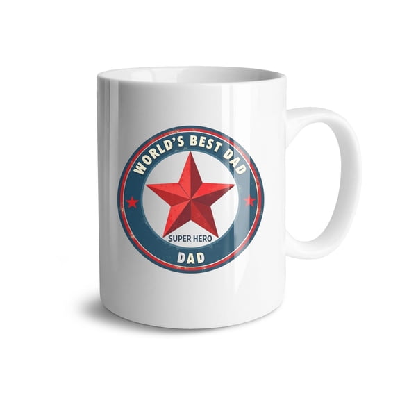 World's Best Dad Coffee Mugs 15 OZ Sublimation Mugs,Double-sided Printing Ceramic Cups Ceramic Mugs for Coffee,Tea,Hot Cocoa