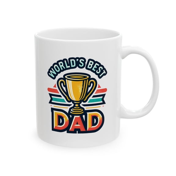 World's Best Dad Mug - Trophy Design Gift Cup