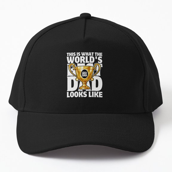 World's Best Dad Trophy Baseball Cap, Fathers Day Birthday Gift Hat Style