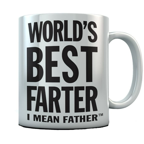 World's Best Farter I Mean Father Coffee Mug Funny Dad Mug Fathers Day Mugs Gifts from Kids Son Dads Coffee Cup