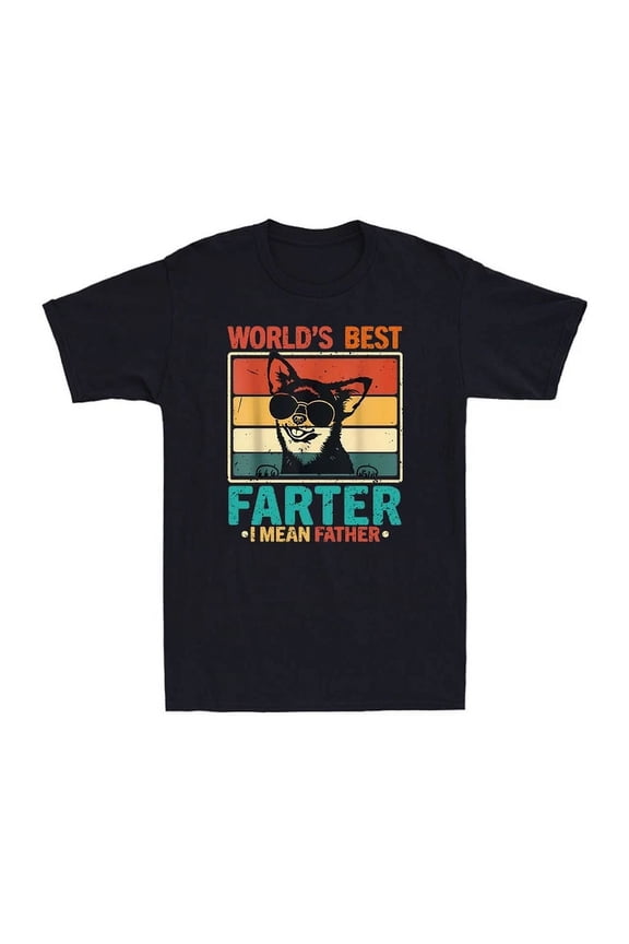 World's Best Farter I Mean Father Funny Fathers Day Dad Dog Retro T-Shirt