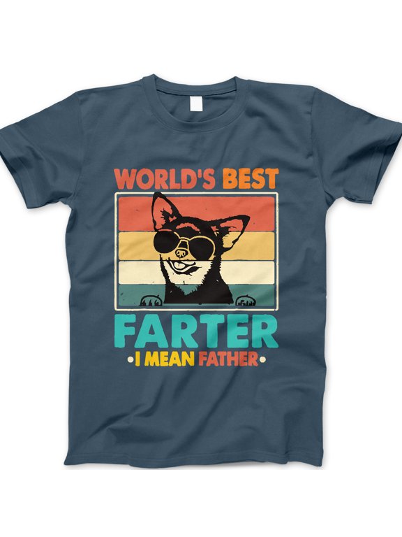 World’s Best Farter I Mean Father T-Shirt – Funny Dog Dad Joke Tee with Retro Sunglasses Graphic – Hilarious Gift for Funny Fathers, Dog Lovers & Cool Dads
