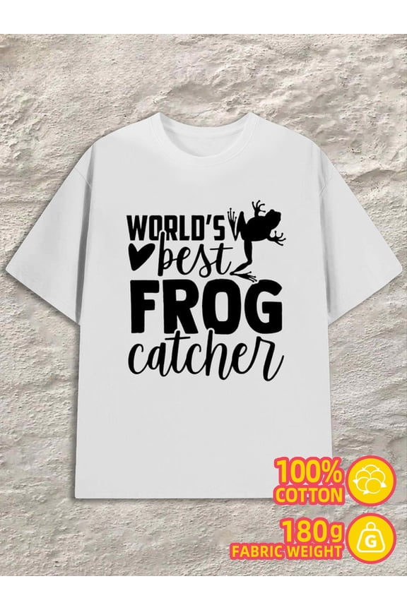 World's Best Frog for men white 180G 100% Cotton Spring and summer clothing Original Unisex Shirt Graphic Tee tshirts Retro Unisex Shirt Graphic Tee tshirts