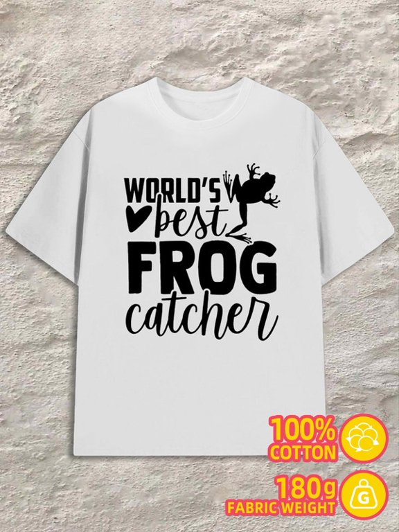 World's Best Frog for men white 180G 100% Cotton Spring and summer clothing Original Unisex Shirt Graphic Tee tshirts Retro Unisex Shirt Graphic Tee tshirts