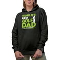 thumbnail image 1 of World's Best Golf Dad with a Swinging Man or Father Golf Player, Golfing or Golfer Themed Merch Gift, Black Hooded Sweatshirt or Hoodie, Medium, 1 of 5